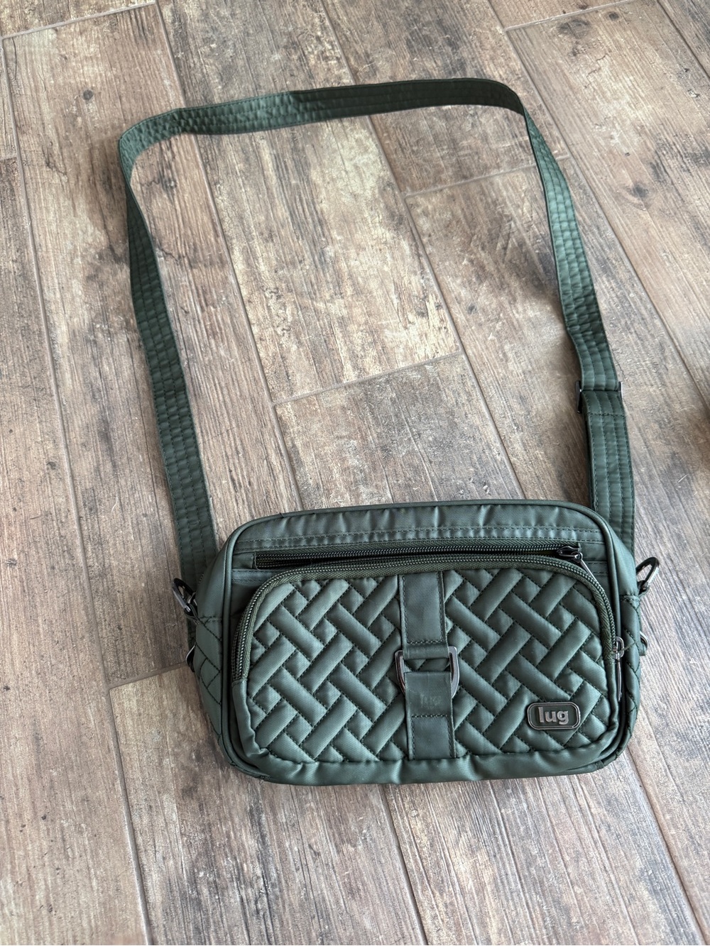 lug Carousel Olive Quilted Messenger Crossbody Bag